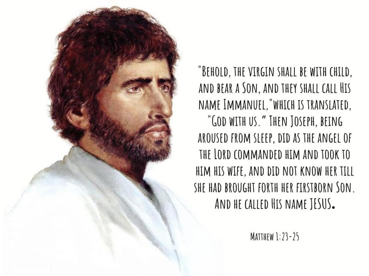 Joseph, Mary's husband.