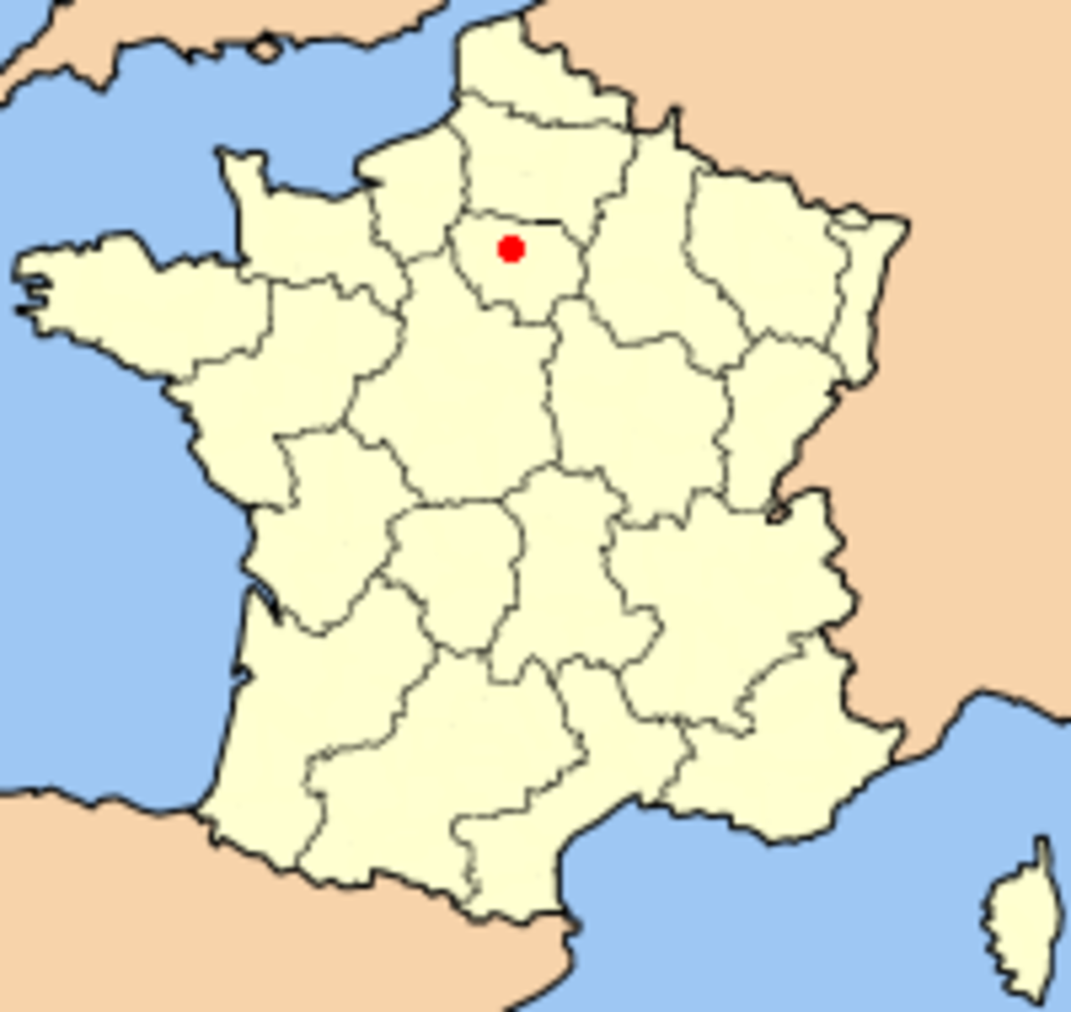 Map location of Paris, France 