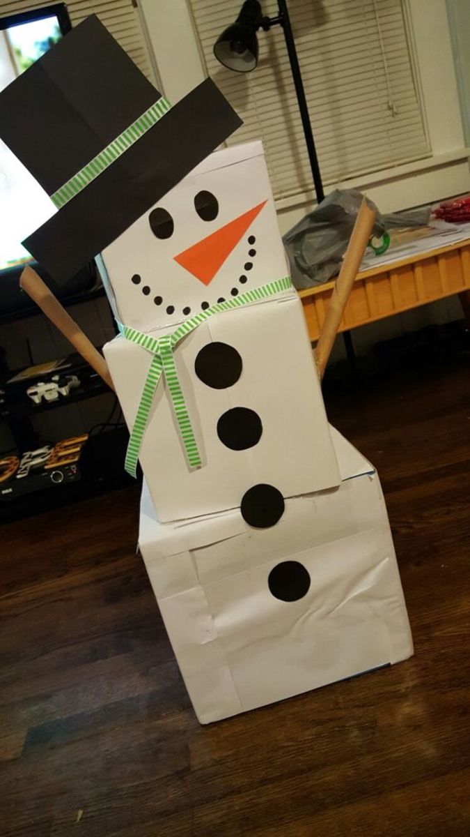 Presents Decorated Like a Snowman