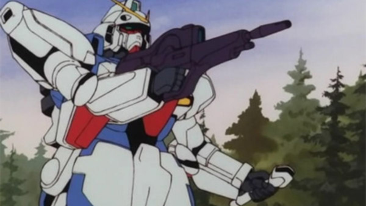 A scene from the Victory Gundam, the last UC Era series.