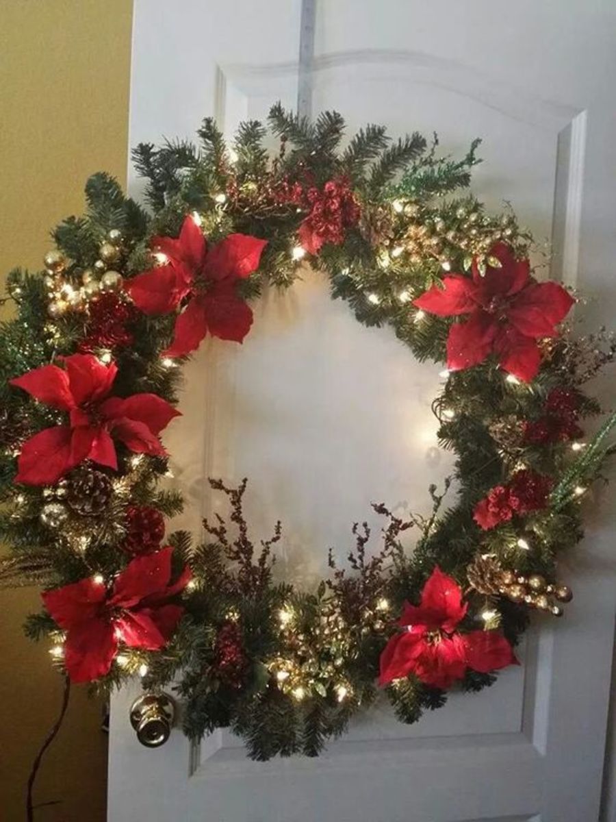Hang an indoor Christmas wreath on your bedroom door. Wreaths aren't just for the outdoors!