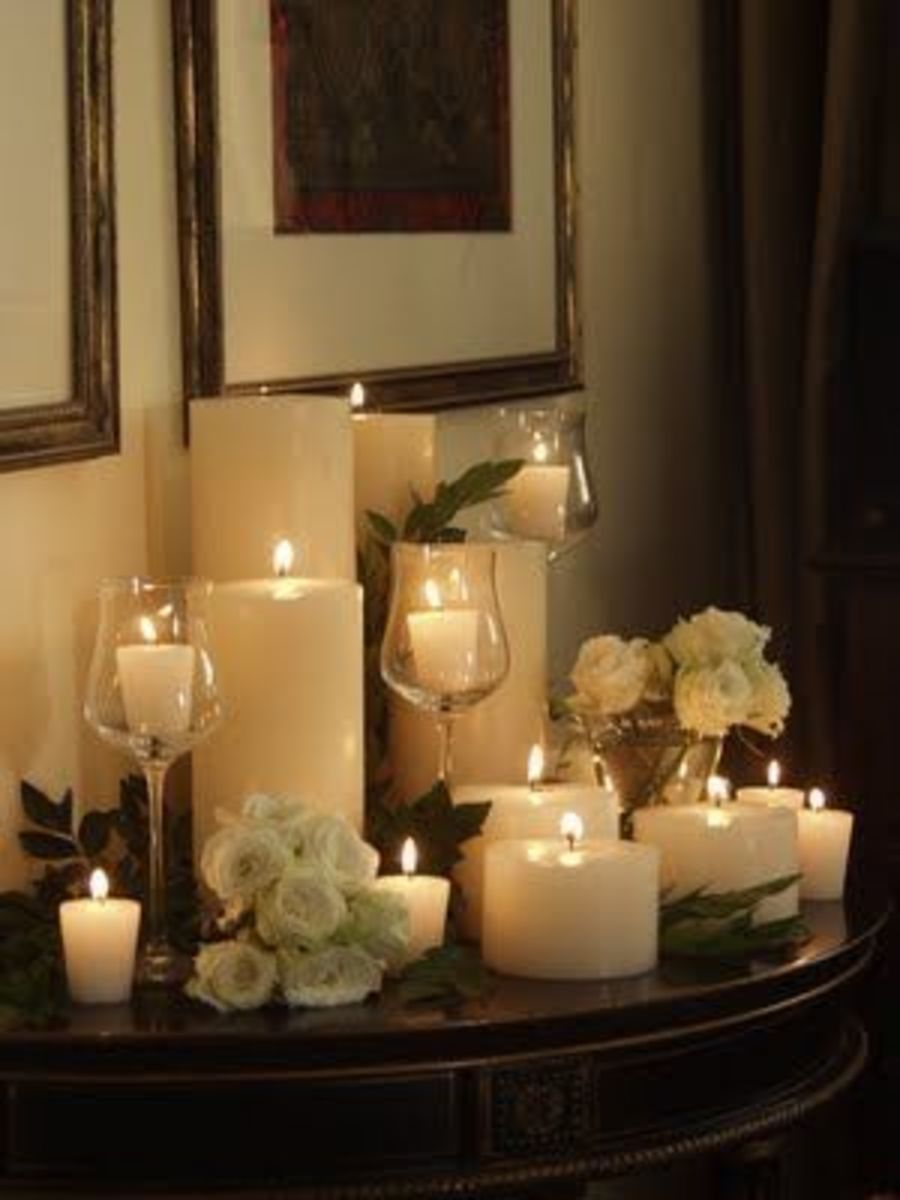 Place a cluster of white candles on your dresser.