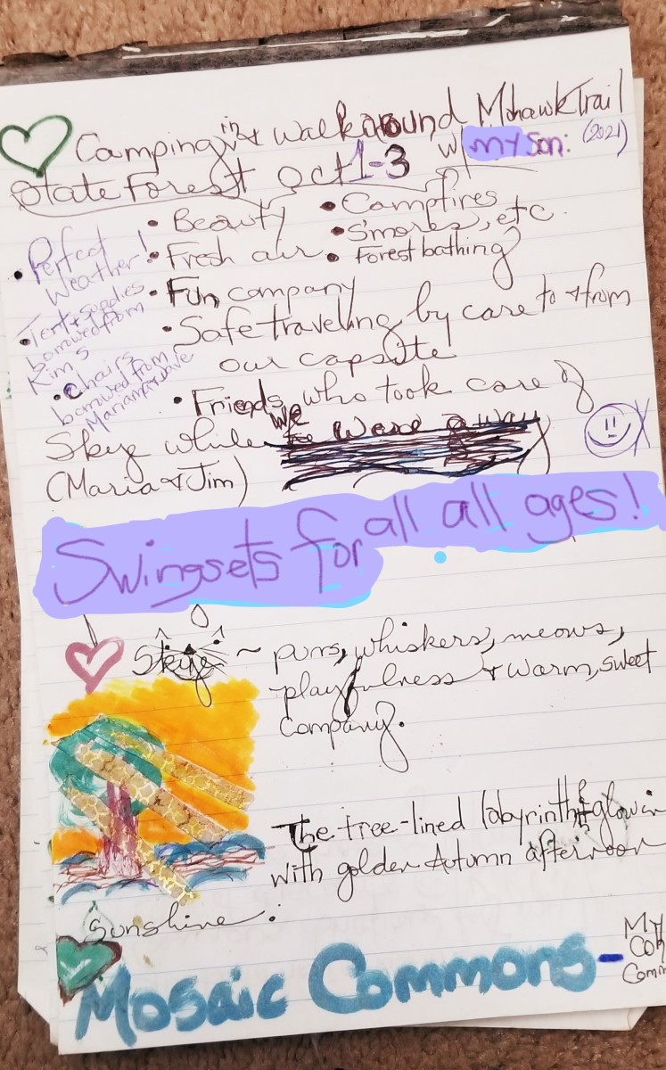 One page of my gratitude journal
