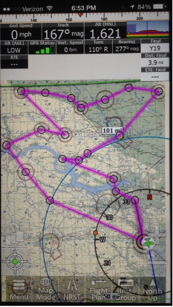 iFly Flight Planner running on an iPhone 6s
