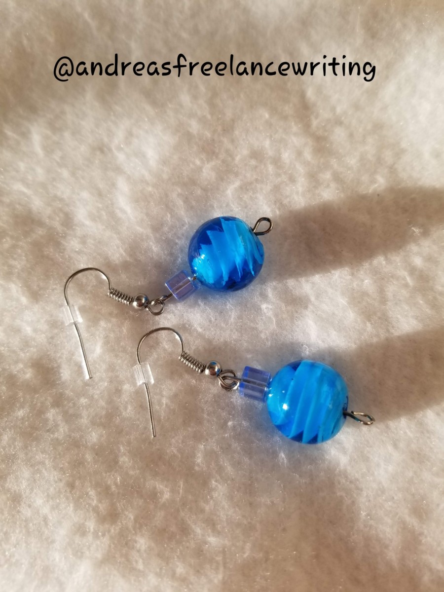 How to Make Simple Light Blue and Azure Marble Earrings