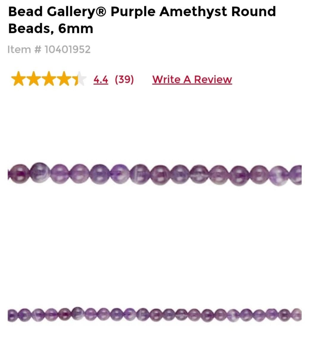 Bead Gallery Purple Amethyst Round Beads 6mm 