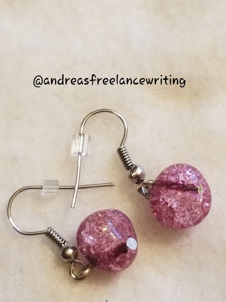 How to Make Simple Light and Dark Pink See Through Stone Earrings