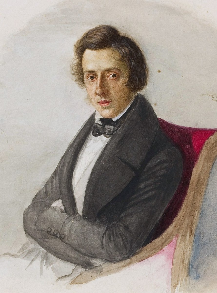 Frédéric Chopin at 25, painting by his fiancée Maria Wodzińska, 1835