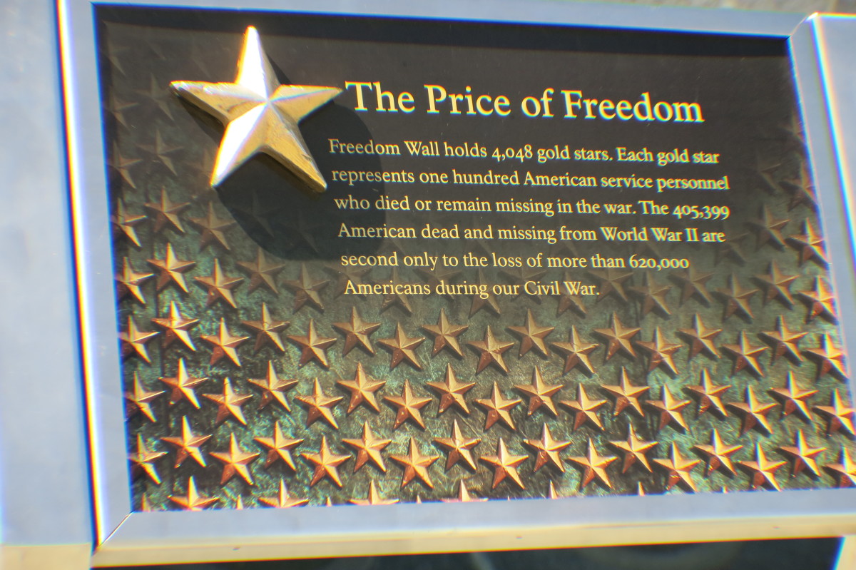 Plaque with 4,048 Representing the 405,399 Dead or Missing American Military Personnel in World War II