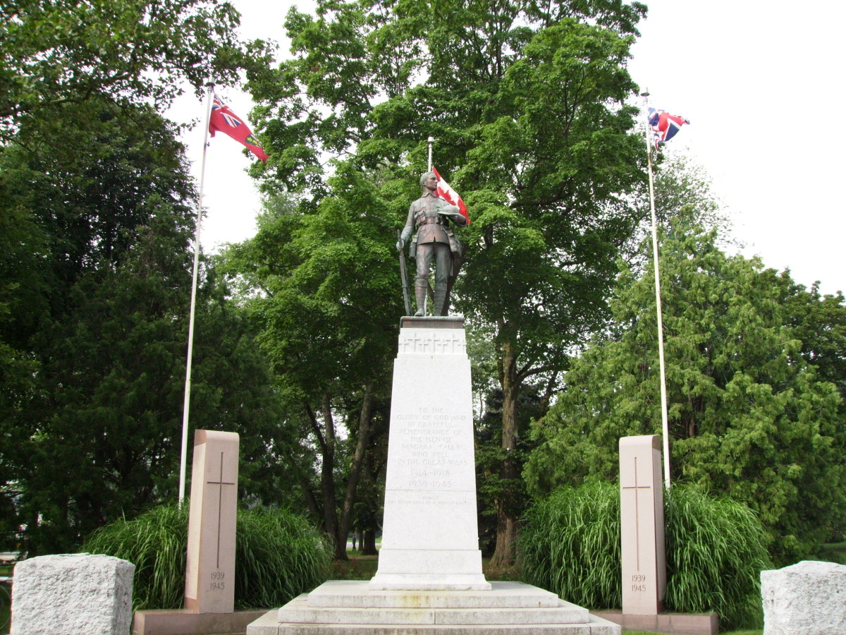 Monument in Niagara Falls, Canada Honoring Canadian Soldiers in W W I