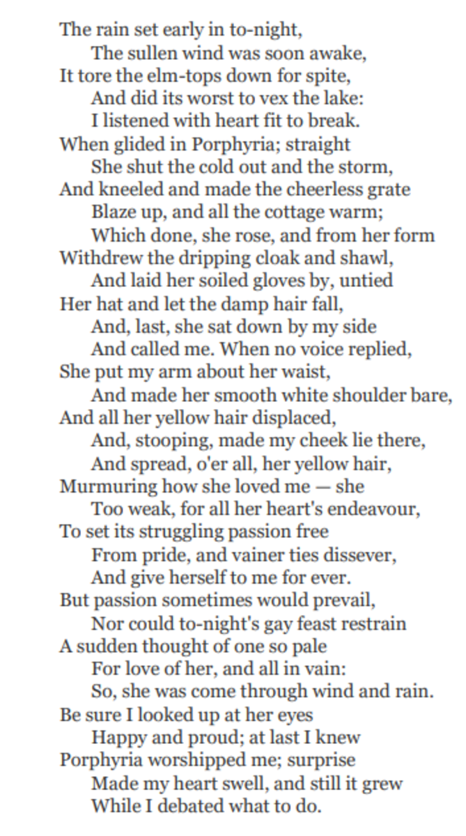 Analysis of Poem "Porphyria's Lover" by Robert Browning Owlcation
