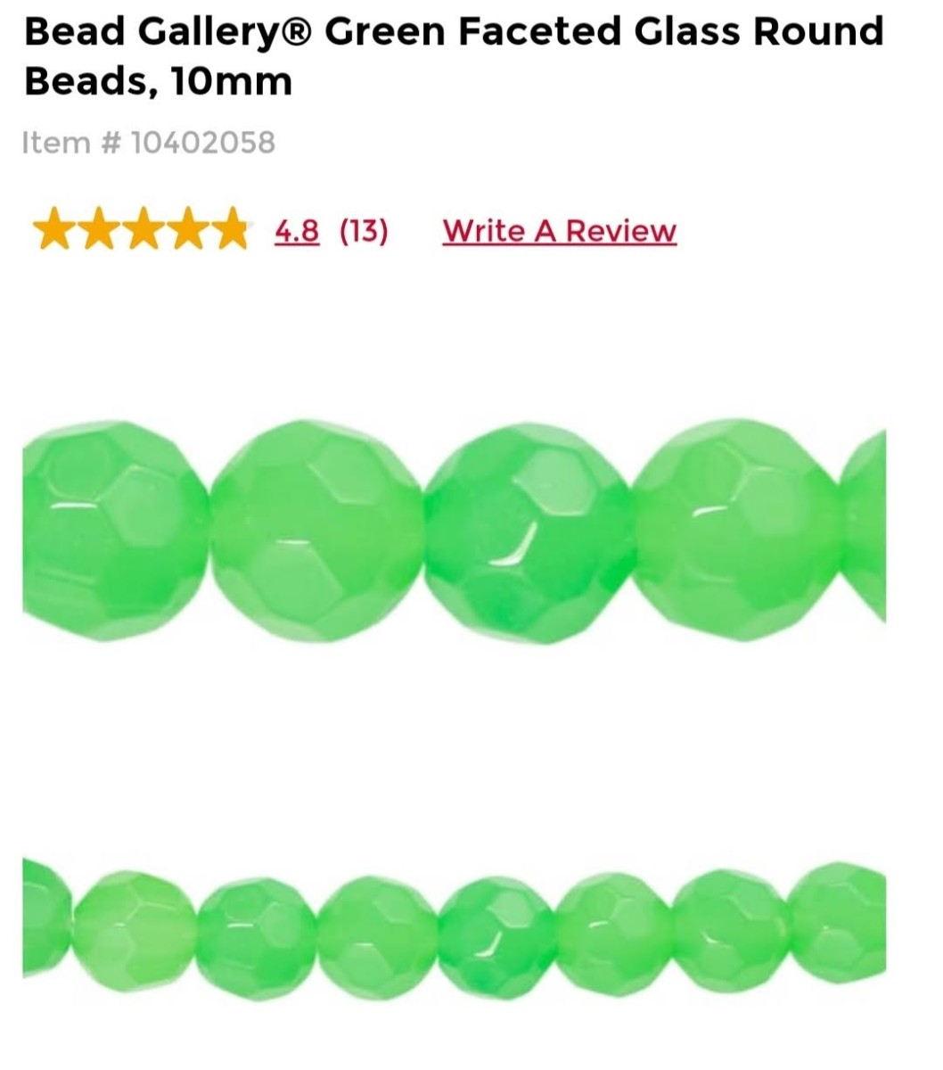 Bead Gallery Green Faceted Glass Round Beads 10mm