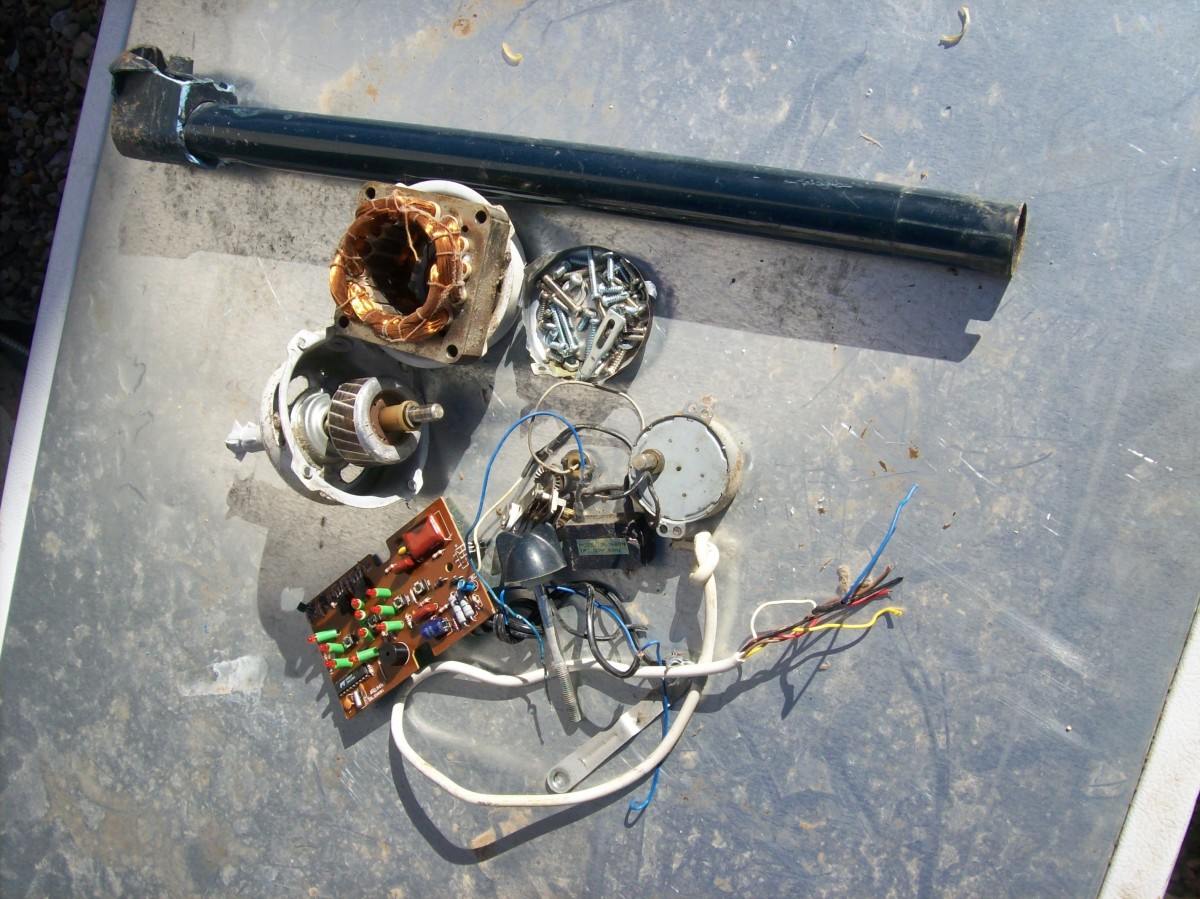 All recyclable material harvested from the fan