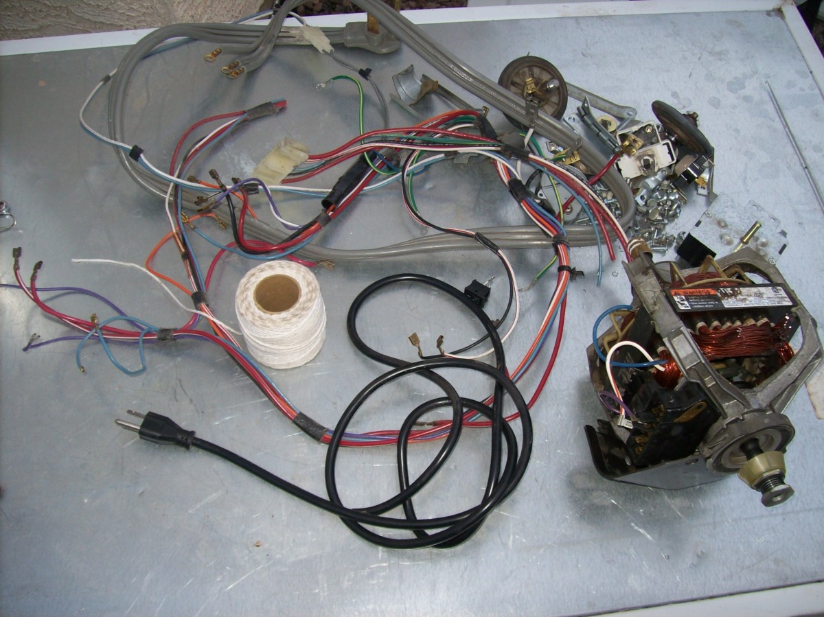 Pulled metal and electrical from a dryer