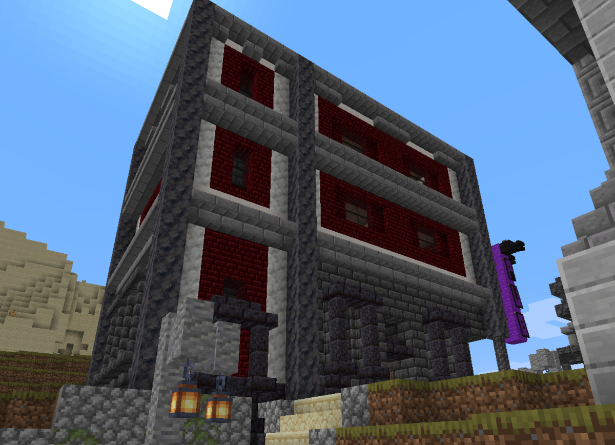 An example of a build using Red Nether Brick.