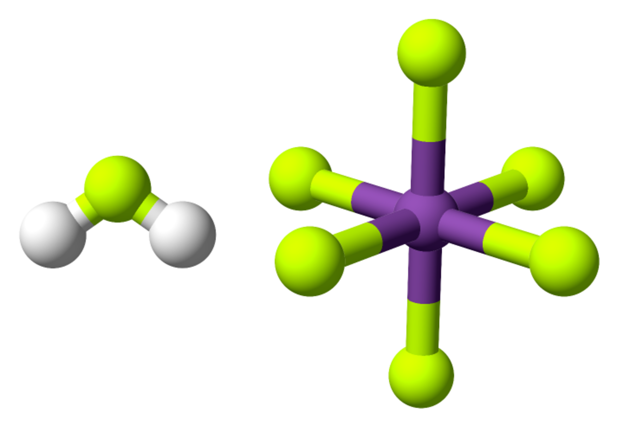 Molecular model of fluoroantimonic acid