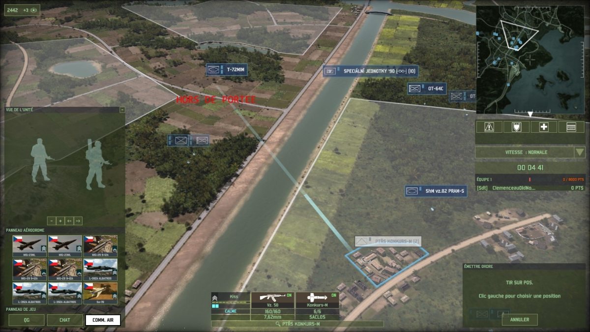 ATGMs from the flank can hit attacking units along the canal, so use smoke to screen them
