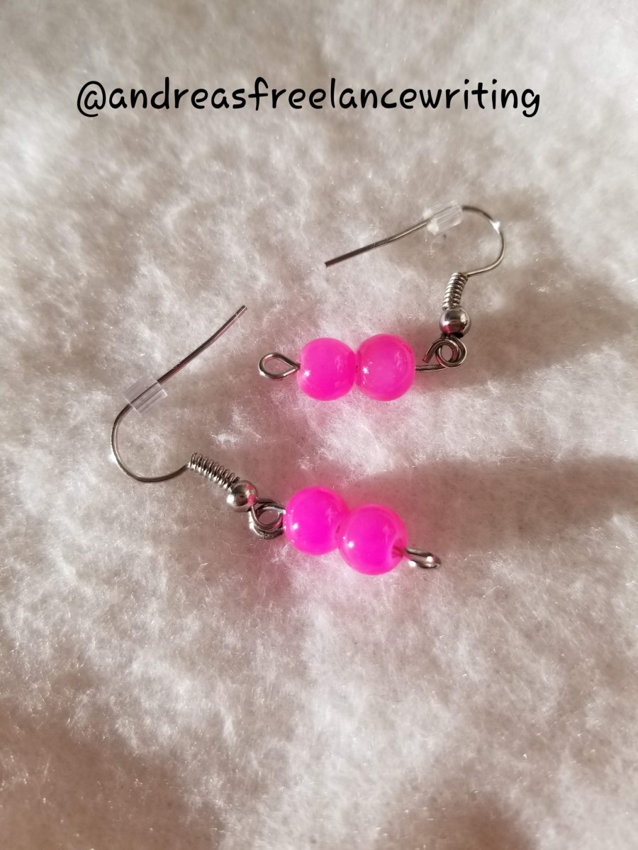 how-to-make-simple-round-neon-pink-earrings
