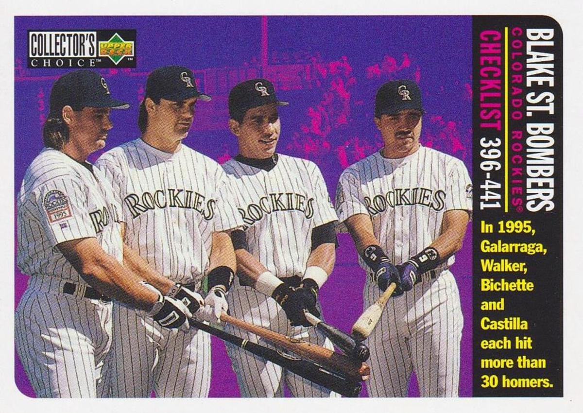 The "Blake Street Bombers" were honored by Upper Deck on a 1996 Collector's Choice checklist card.