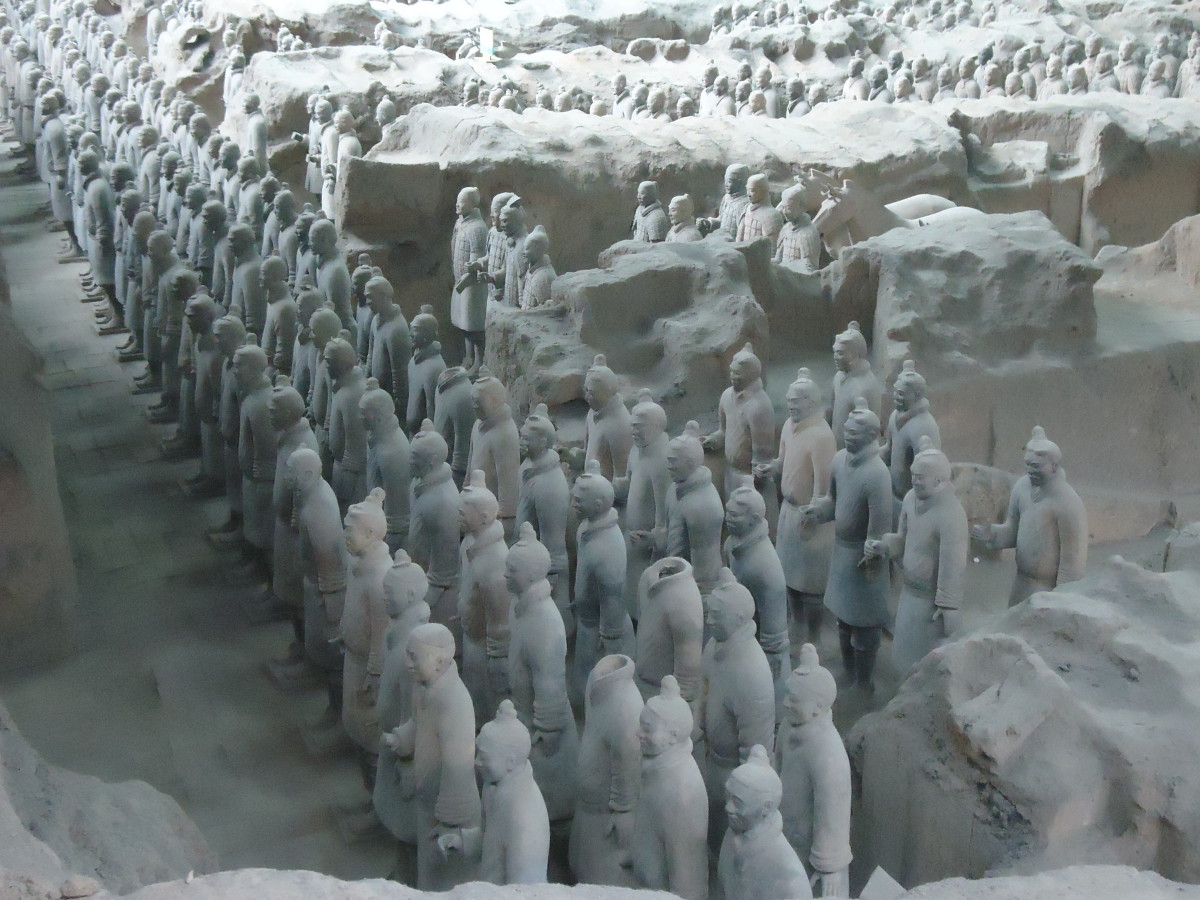 Terracotta Army Warriors in place in pit 1