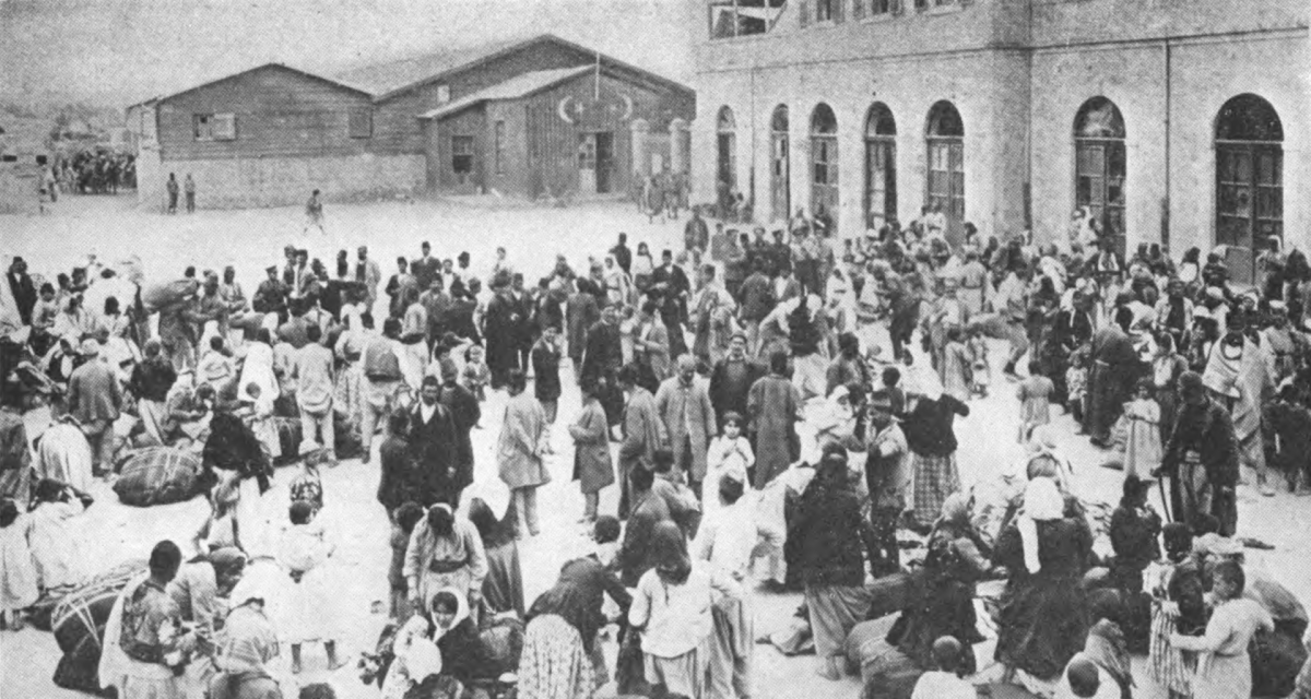 Group of Armenians being prepared for deportation by the Ottoman Empire.