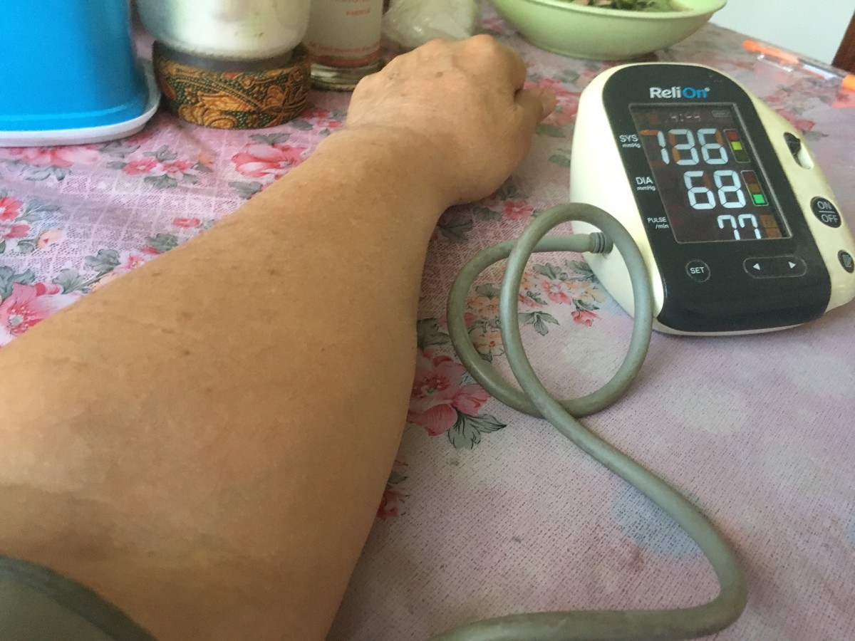 Author measuring blood pressure on November 18, 2021.