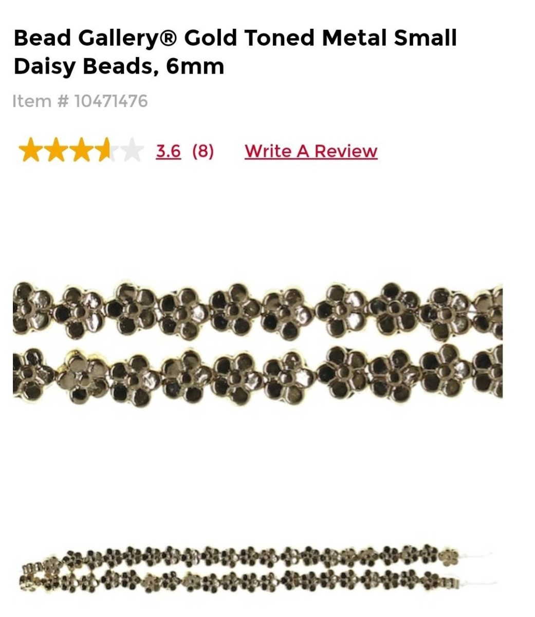 Bead Gallery Gold Toned Metal Small Daisy  Beads 6mm