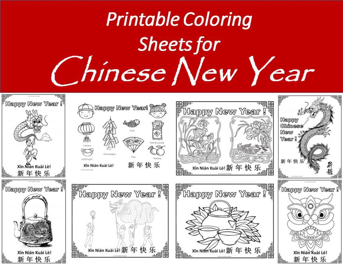 This article has links to documents which have ten coloring page designs for celebrating Chinese New Year.