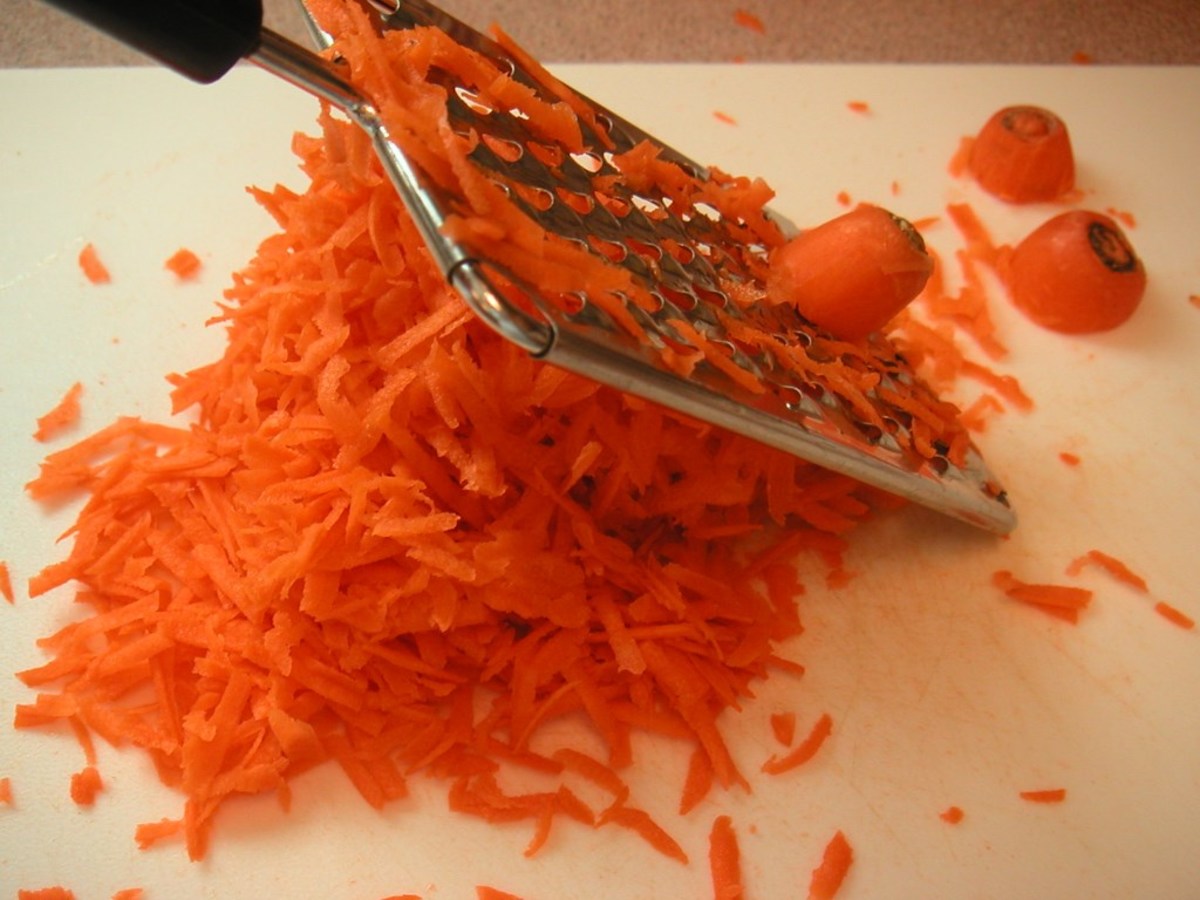 Three shredded carrots