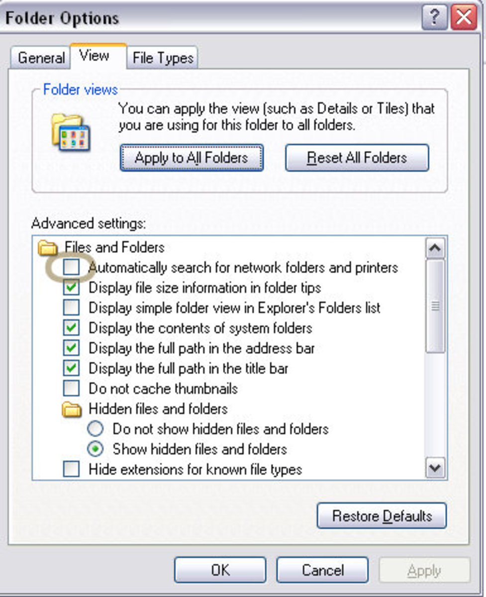 Disable Automatic Network Search In Windows Explorer