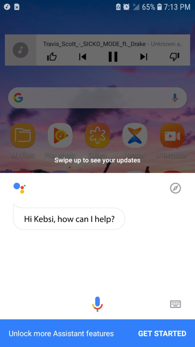 A screenshot of Google Assistant in my mobile phone