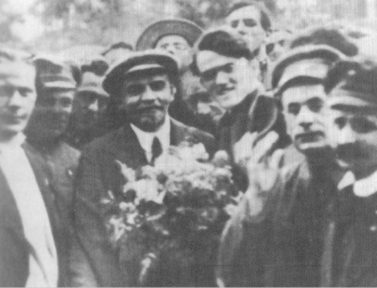 VI Lenin with Roddy Connolly (James Connolly's son) at the Second World Congress of the Communist International, Petrograd, July 1920