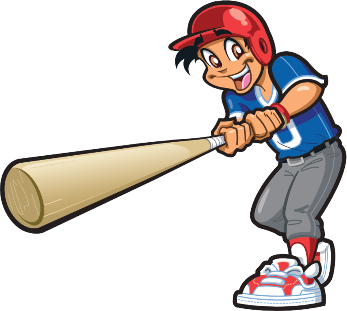 Little League Baseball player swinging the bat.