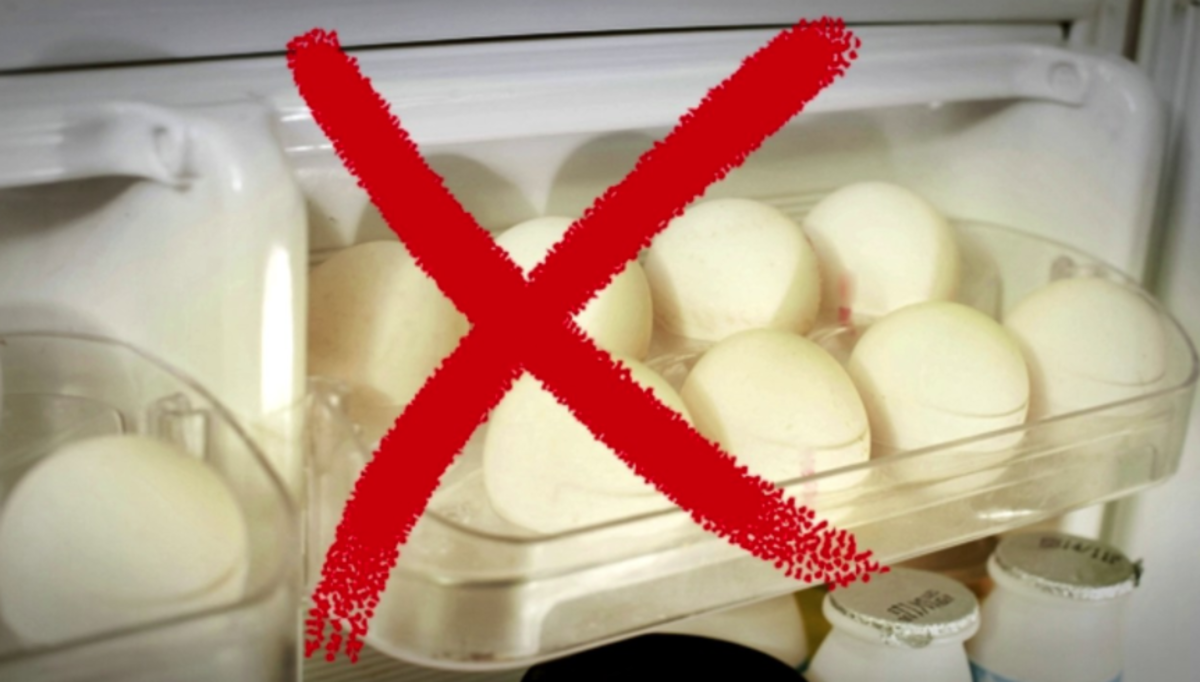 Do not store eggs on refrigerator door.