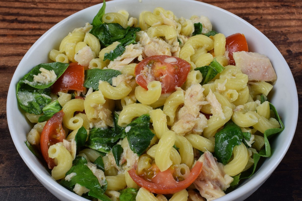Add leftover fish to a pasta salad!