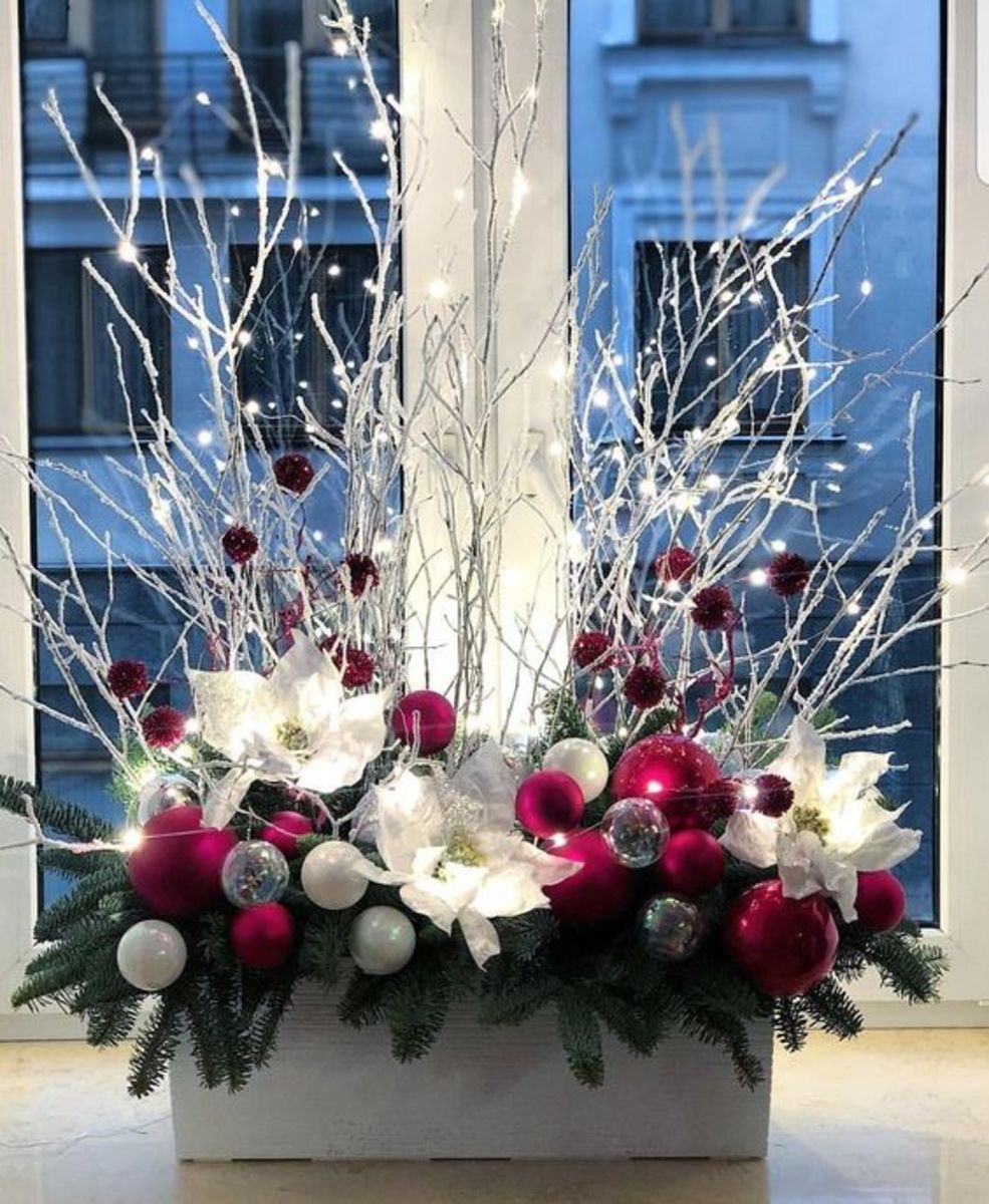 Christmas Planter With Light-Up Branches