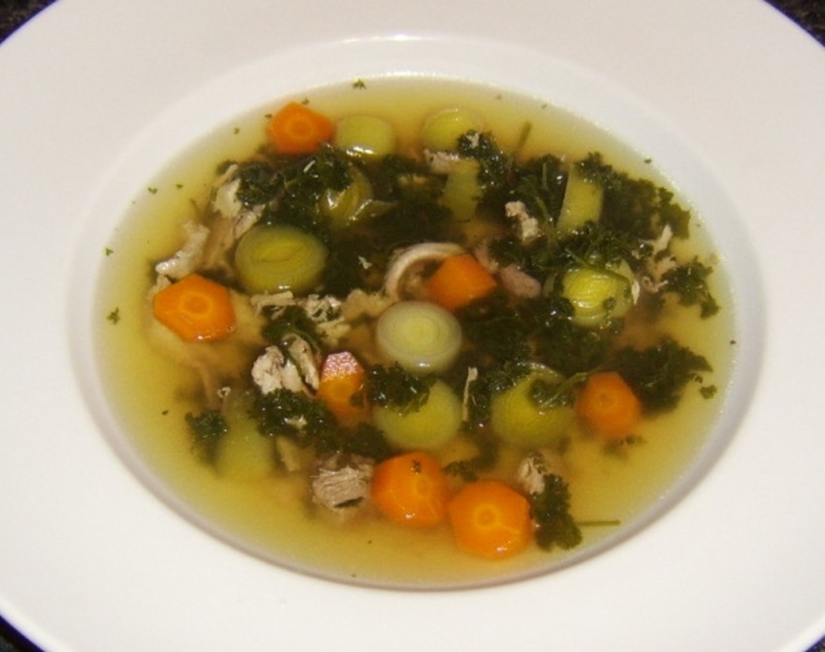 Pheasant and root vegetable wild game soup 