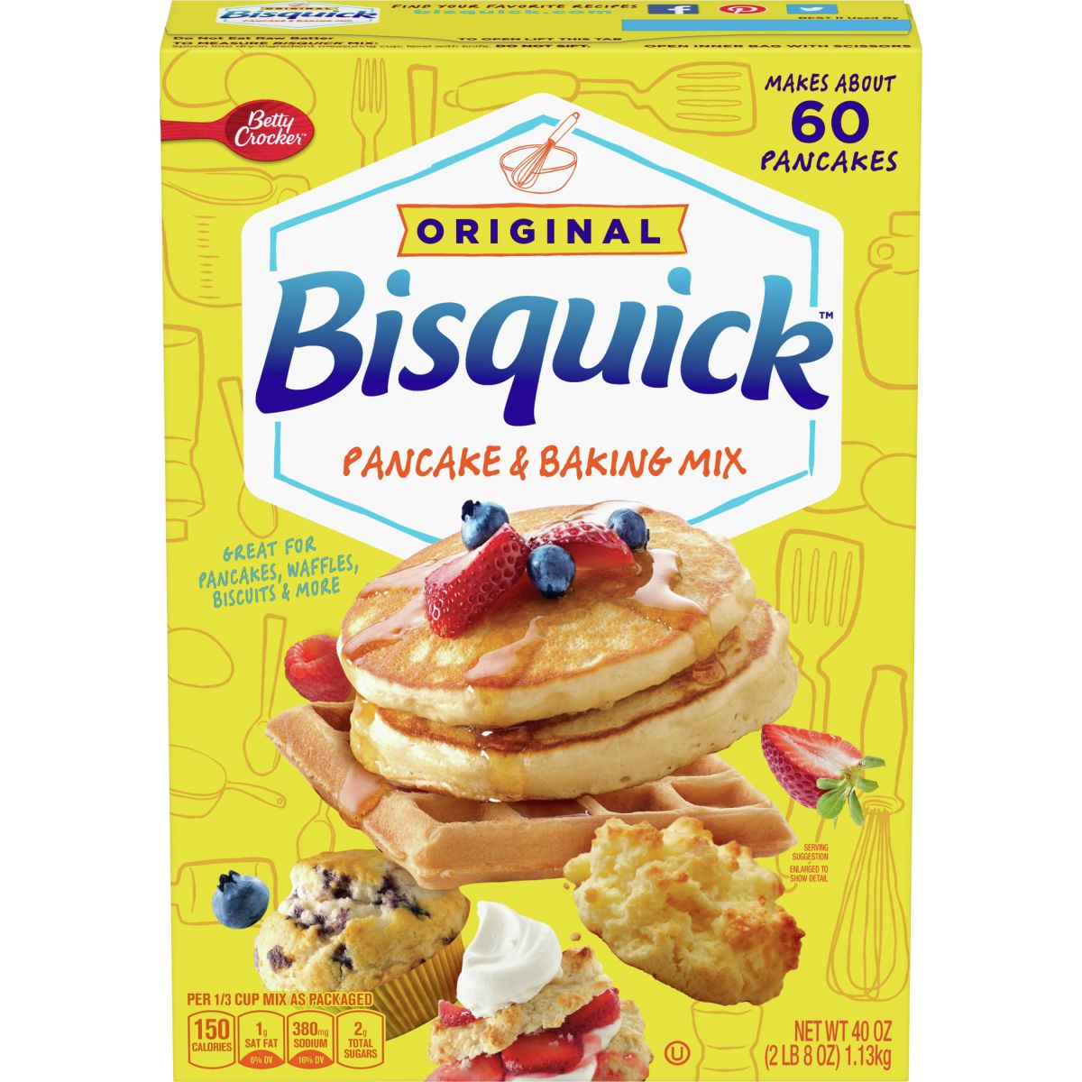In 1977, a 40-ounce box of Bisquick cost 97 cents. Today, that same box of Bisquick costs $3.33 at Walmart, $3.49 at Target, and $3.95 at Dollar General.