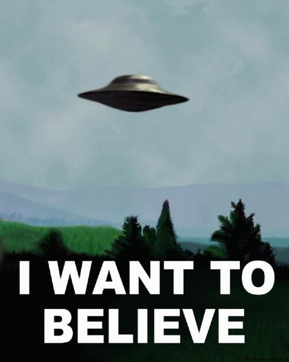 I want to believe, a poster about UFOs in Fox Mulder's office (X-Files)