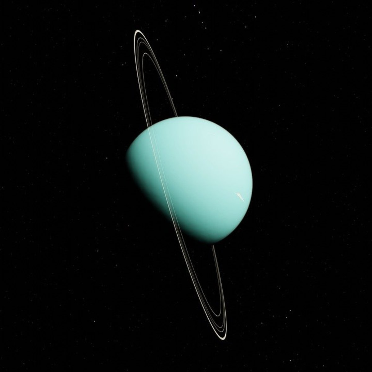 Uranus, the huge, frozen, sideways planet.
