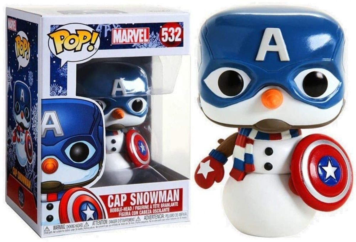 Snowman version of Captain America from Funko Pop!