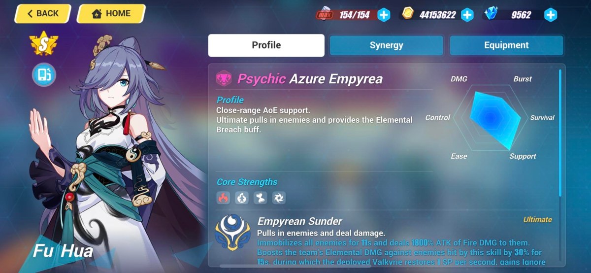 Azure Empyrea Valkyrie Profile Page