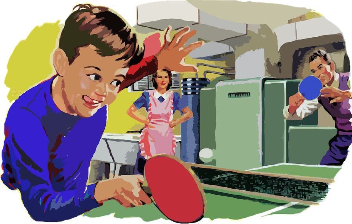 Reminiscing childhood games such as playing ping pong with dad.