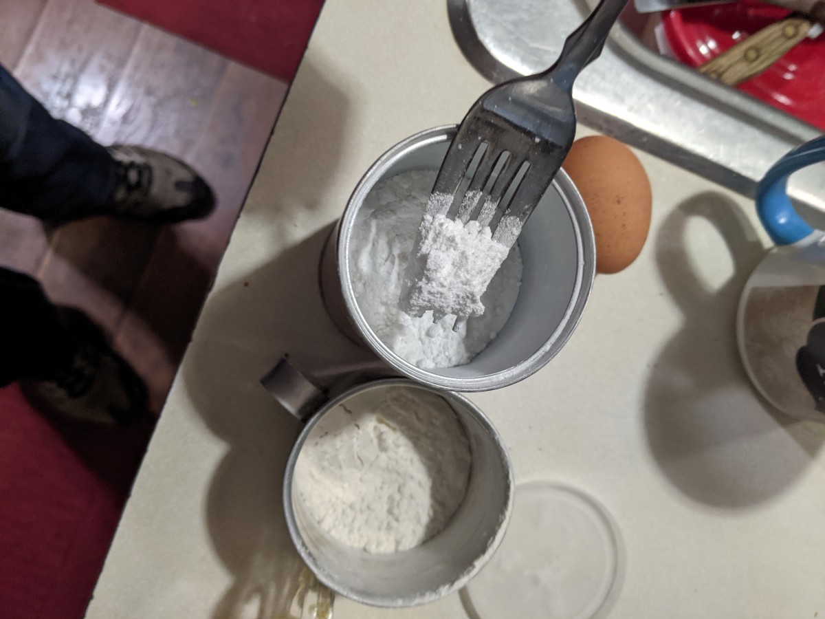 I used my fork to scoop a little bit onto my flour
