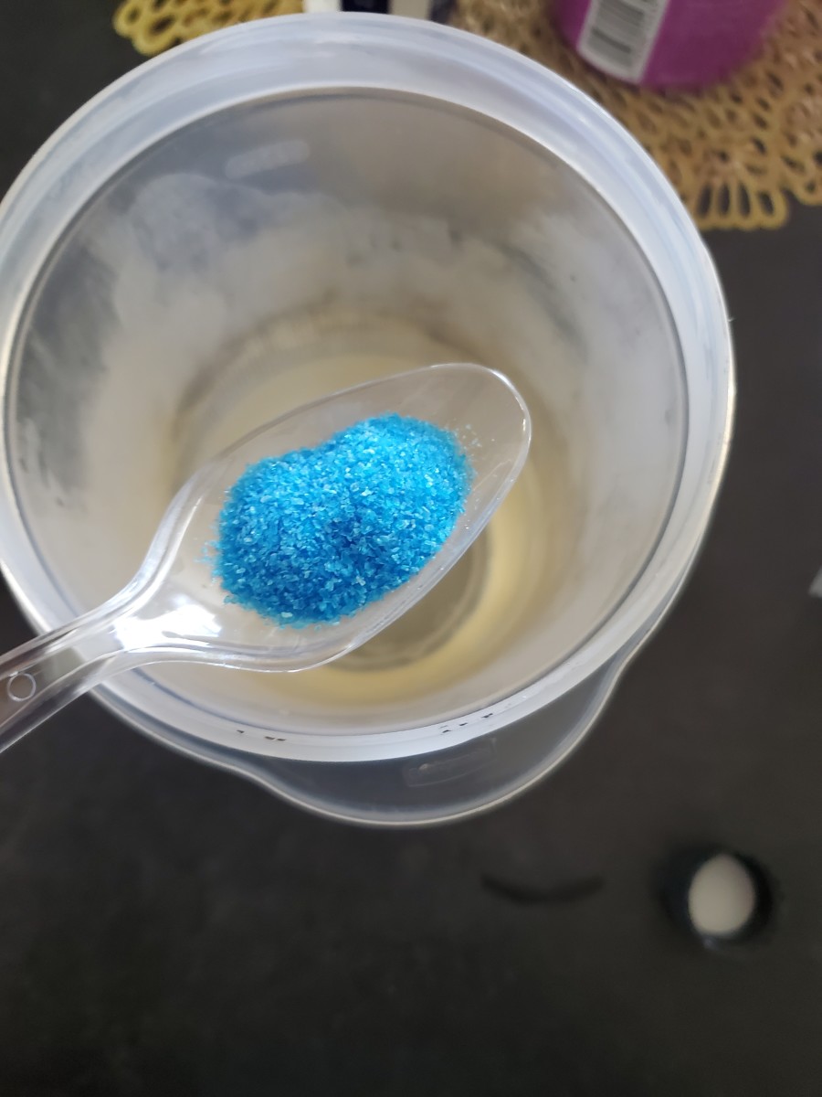 Copper sulfate is very, very blue.