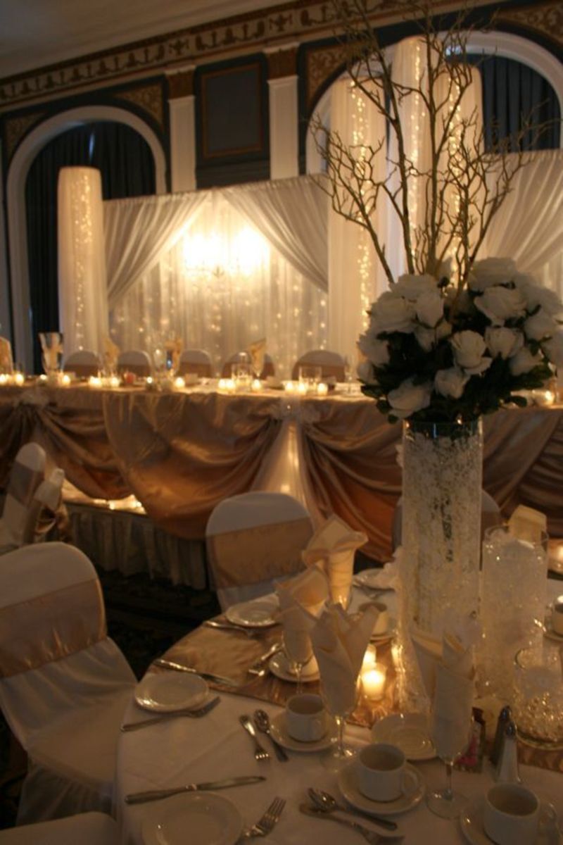 Chiffon backdrop for dining area