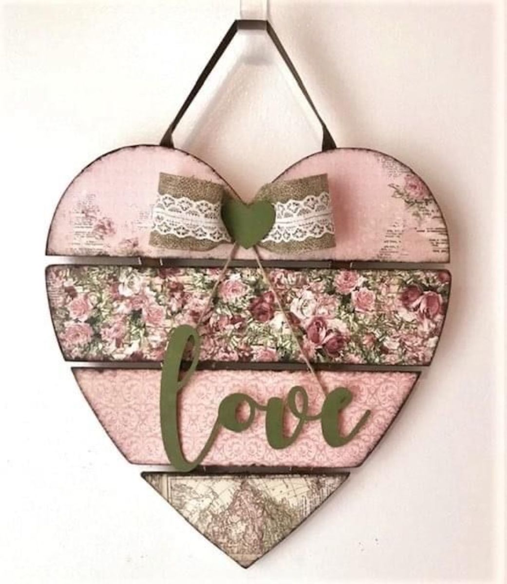 "Love" Decoupage Heart