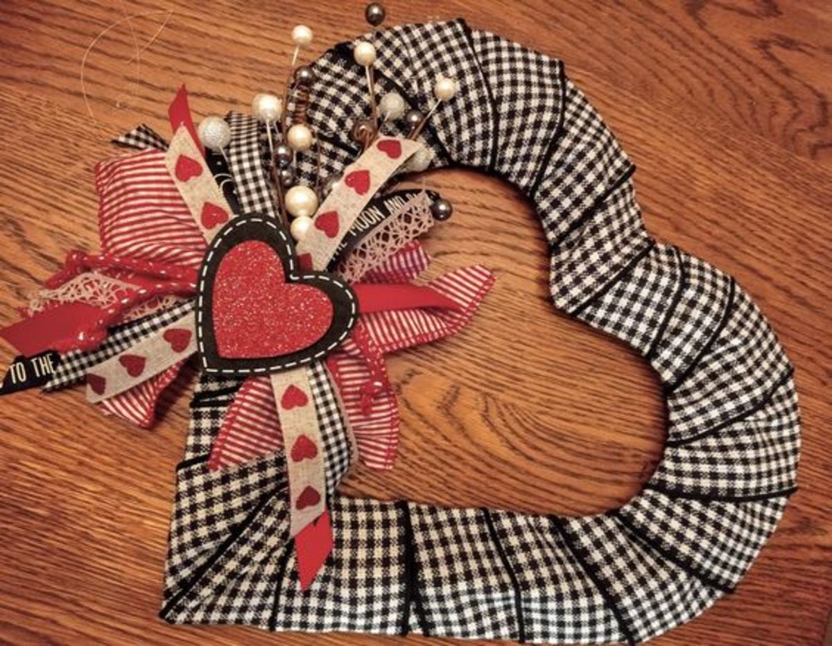 Fabric-Wrapped Heart With Ribbon Detail
