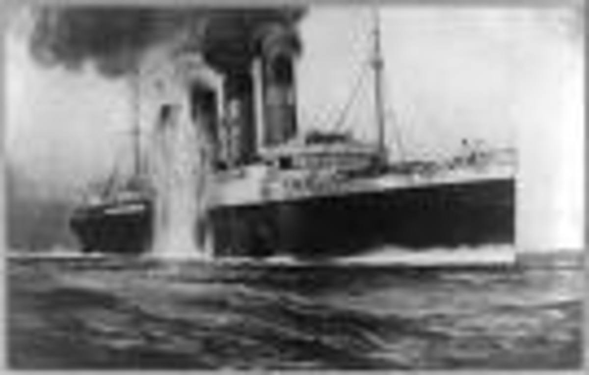The Lusitania on her final voyage