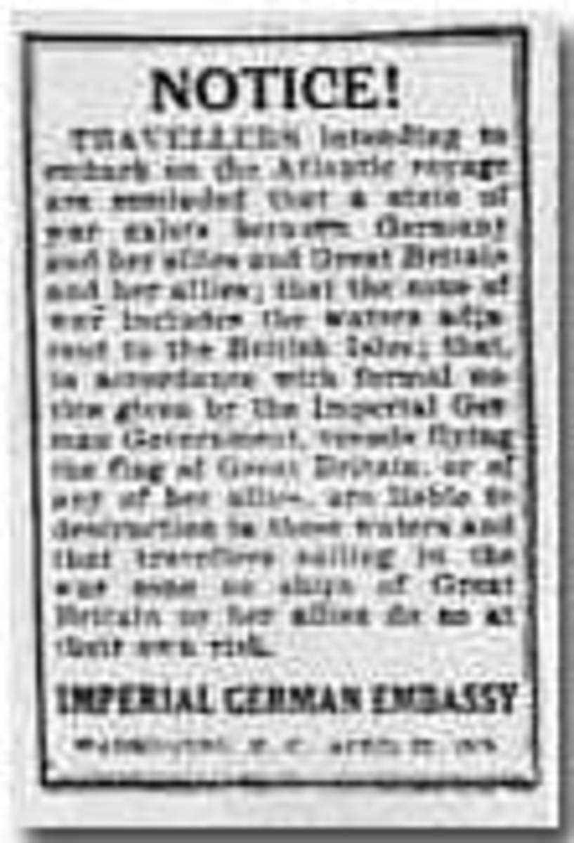 Warning advertisement in a New York paper, April 1915